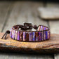 Fermoir du bracelet en cuir avec pierres naturelles