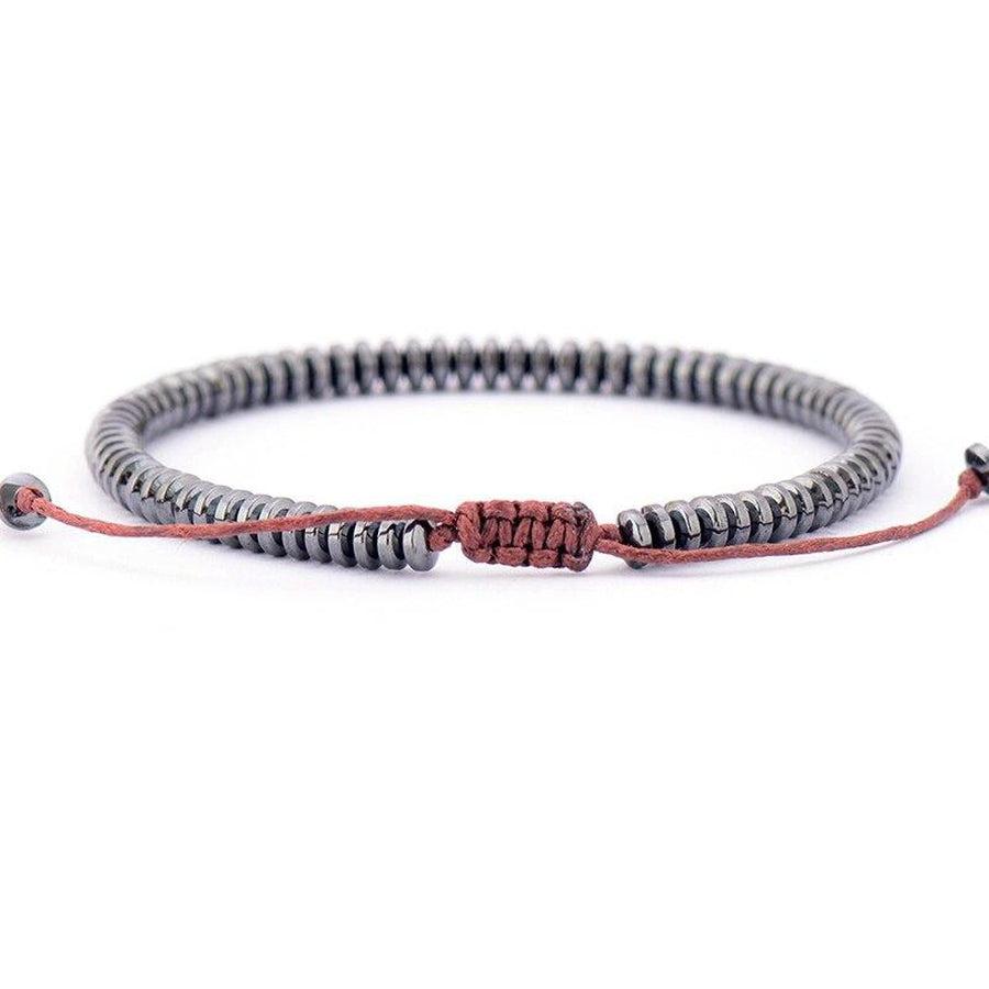 Bracelet en hématite avec perles en forme de disque