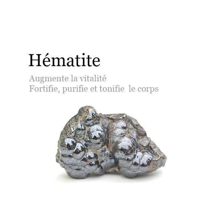 Vue latérale du bracelet en hématite, perles brillantes