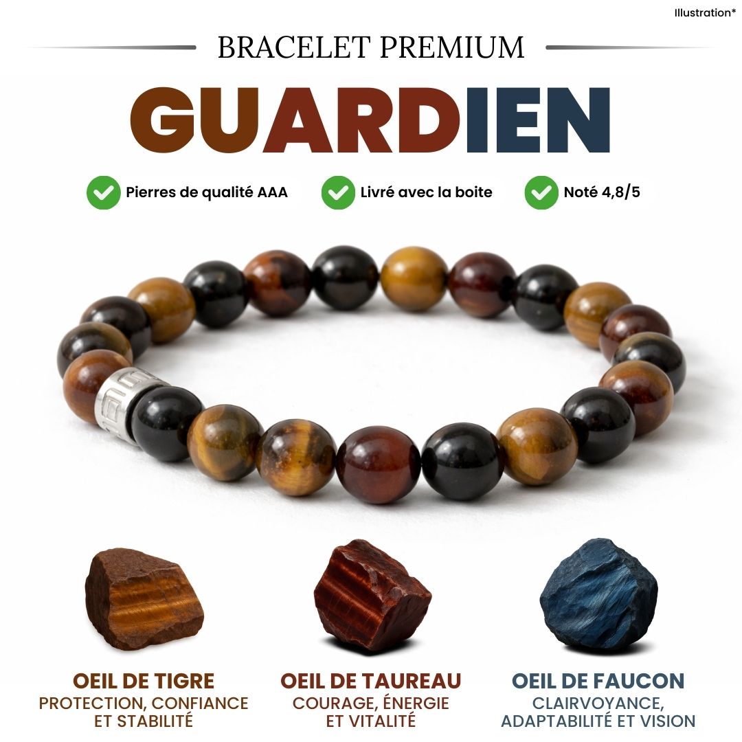 Bracelet en pierres naturelles avec perles de 8 mm