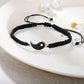 Duo de bracelets tissés main, symboles Yin Yang