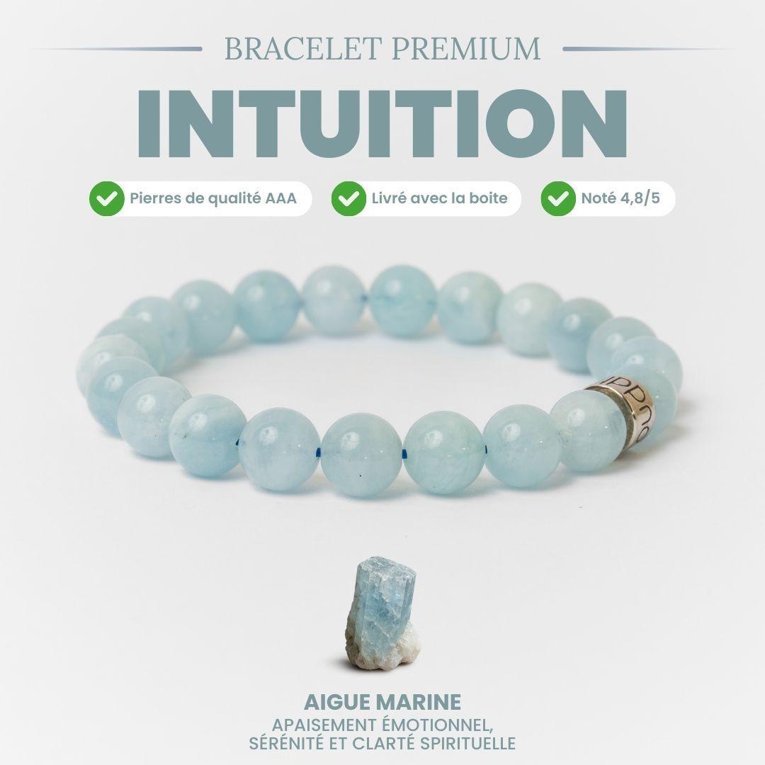 Bracelet en aigue-marine avec perles bleues et argent