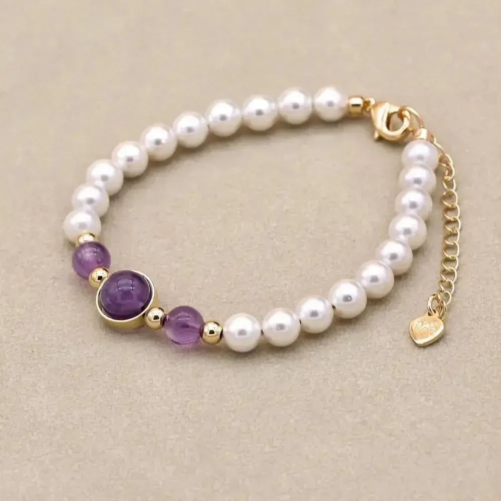 Bracelet élégant en améthyste, idéal pour la méditation