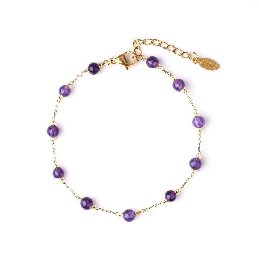 Vue d'ensemble du bracelet en acier et pierres naturelles