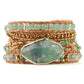 Bracelet multi tours en fluorite naturelle avec pierre centrale