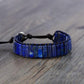 Vue d'ensemble du bracelet en Lapis Lazuli et cuir