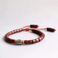 Bracelet en bois d'olivier rouge avec perles cylindriques