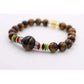 Bracelet en perles d'Œil de tigre avec mantra gravé
