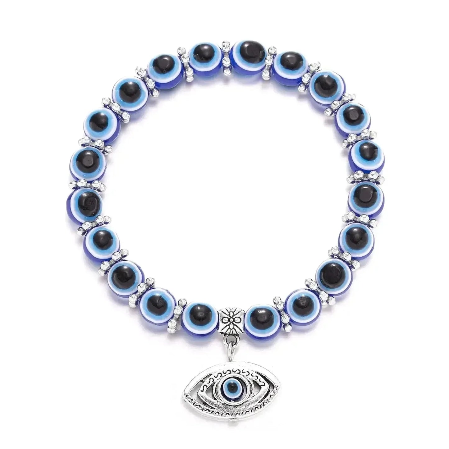 Bracelet artisanal avec perles brillantes et corde ajustable