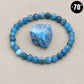 Bracelet Apatite bleue, perles rondes, élégance discrète