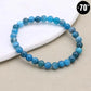 Détail des perles 6 mm du bracelet Apatite