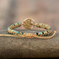 Bracelet en jaspe africain avec cordon tressé