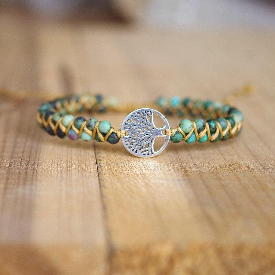 Vue latérale du bracelet ajustable en cordon tressé