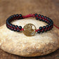 Bracelet en onyx noir mat avec arbre de vie central