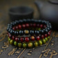 Vue rapprochée des perles en bois de santal du bracelet