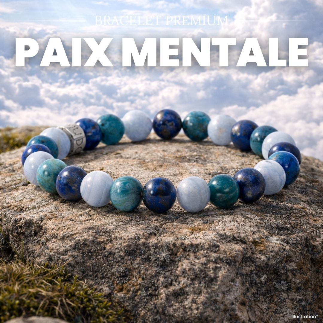 Bracelet complet en pierres naturelles sur fond neutre