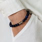 Bracelet en perles d'œil de tigre bleu avec totem bouddhiste