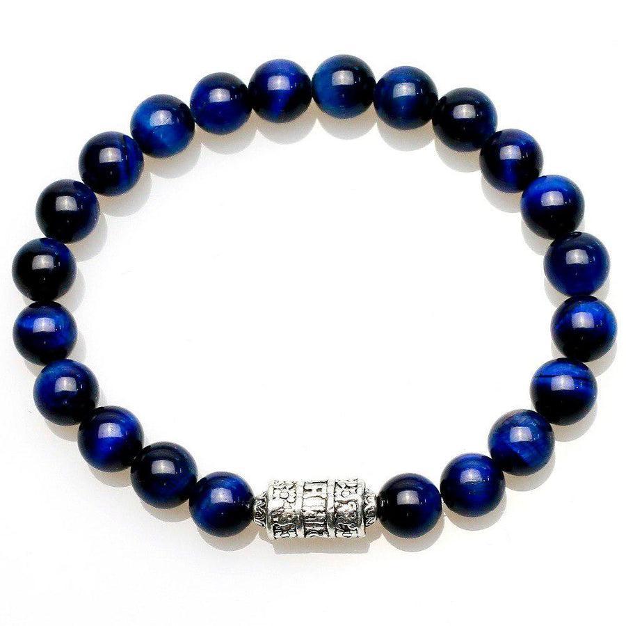 Zoom sur les perles d'œil de tigre bleu et leur éclat