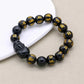 Bracelet en obsidienne noire avec Pixiu central sculpté