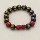 Bracelet en obsidienne noire avec perle Pixiu rouge