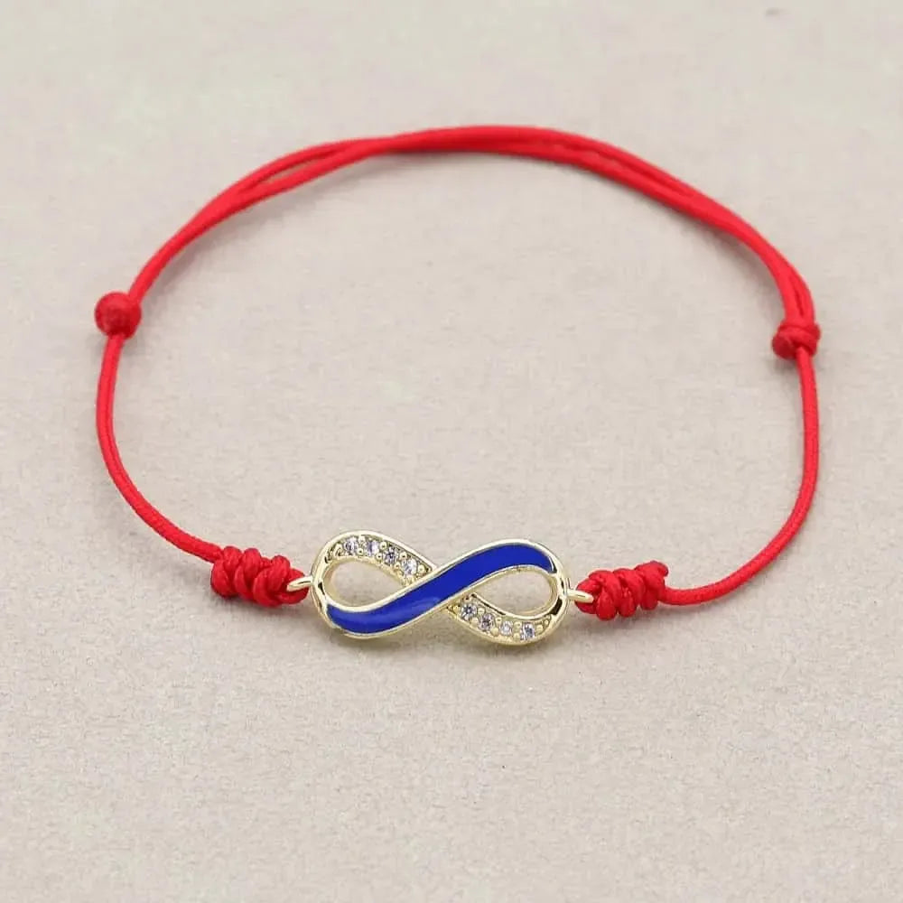 Charms en zircon sur bracelet rouge porte-bonheur