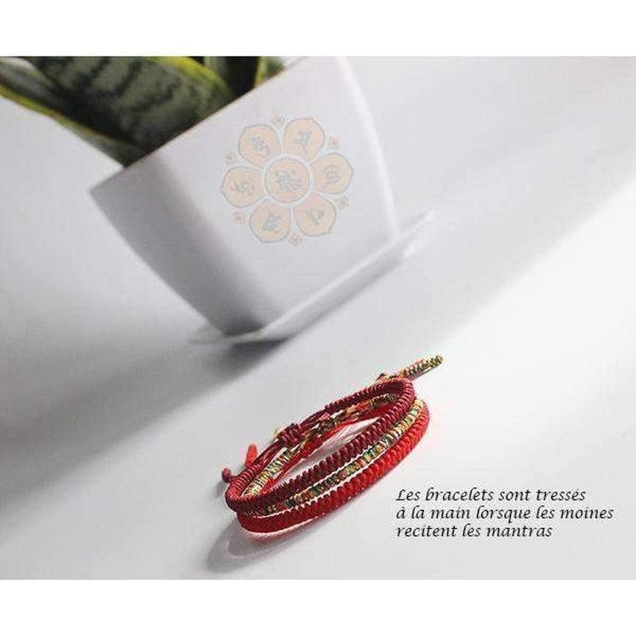 Bracelet Porte-Bonheur Tressé à la Main | Artisanat Bouddhiste et Ajustable