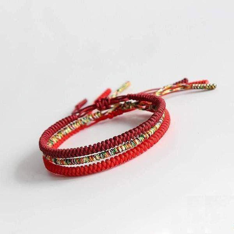 Bracelet Porte-Bonheur Tressé à la Main | Artisanat Bouddhiste et Ajustable