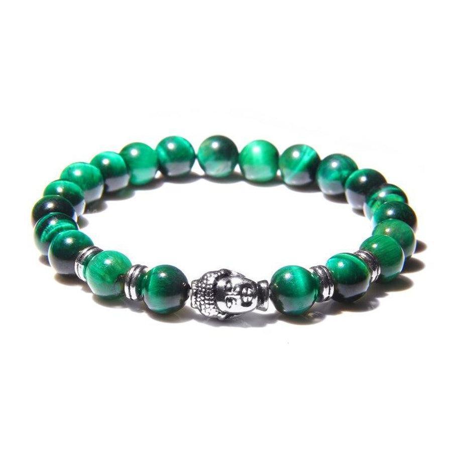 Bracelet Bouddha avec perles d'œil de tigre vert