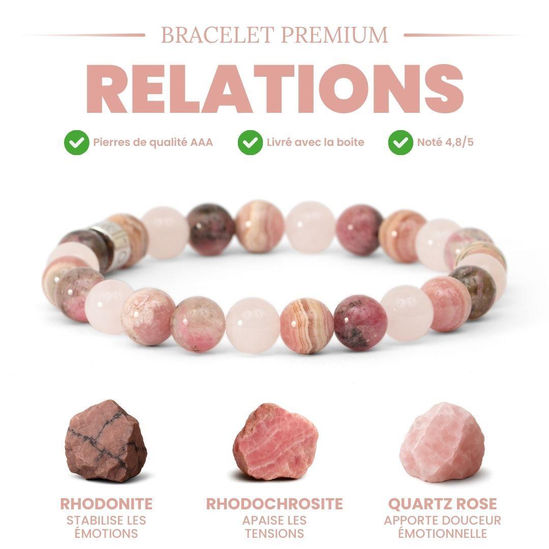 Bracelet en pierres naturelles sur fond blanc, perles de 8 mm