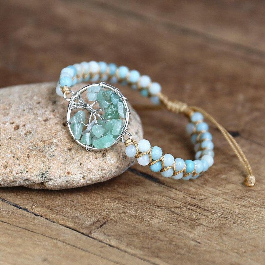 Vue latérale du bracelet montrant l'arbre de vie