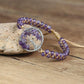 Bracelet améthyste entier avec arbre de vie en métal argenté
