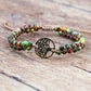 Bracelet Shamballa en jaspe impérial avec arbre de vie