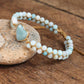 Bracelet Shamballa avec pierres d'amazonite et cœur central