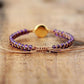 Vue latérale du bracelet ajustable en améthyste