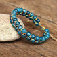 Bracelet Shamballa en apatite avec perles bleues variées