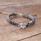 Vue rapprochée des perles de labradorite aux reflets irisés
