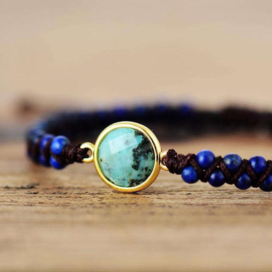 Zoom sur le fermoir du bracelet Shamballa en pierres naturelles
