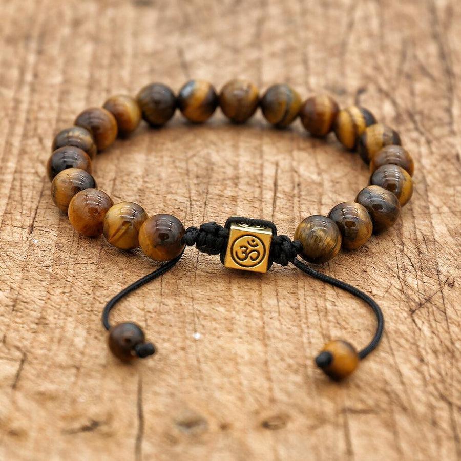 Bracelet en Œil de Tigre avec reflets dorés et bruns