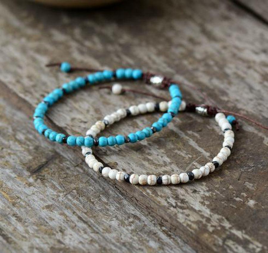 Vue d'ensemble du bracelet avec lacet ciré