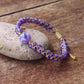 Bracelet en améthyste avec tressage main et perles violettes