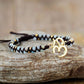Bracelet Shamballa avec perles apaisantes en gros plan
