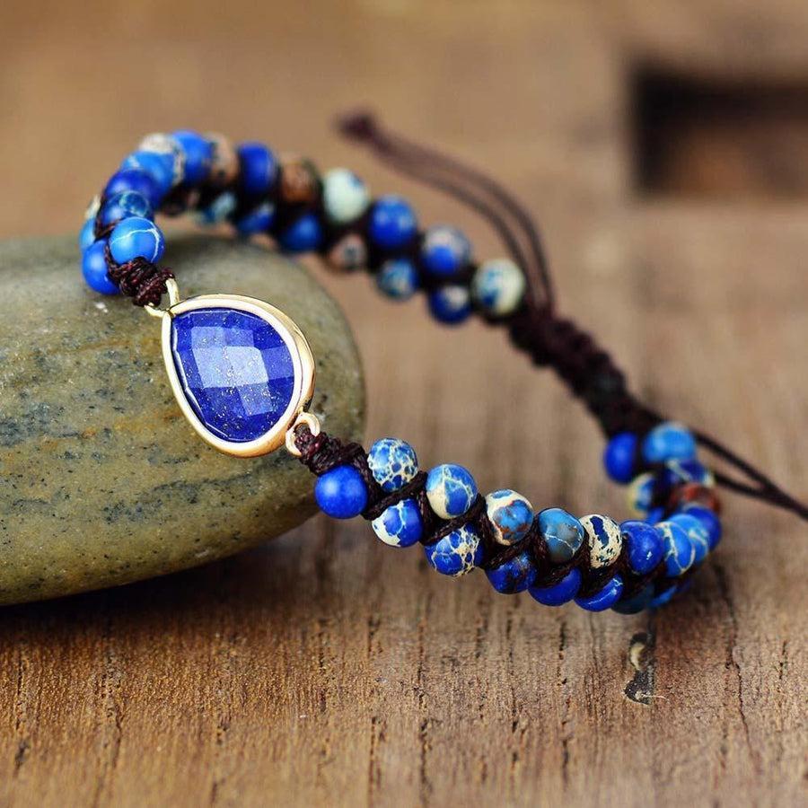 Vue latérale du bracelet Shamballa avec fermoir ajustable