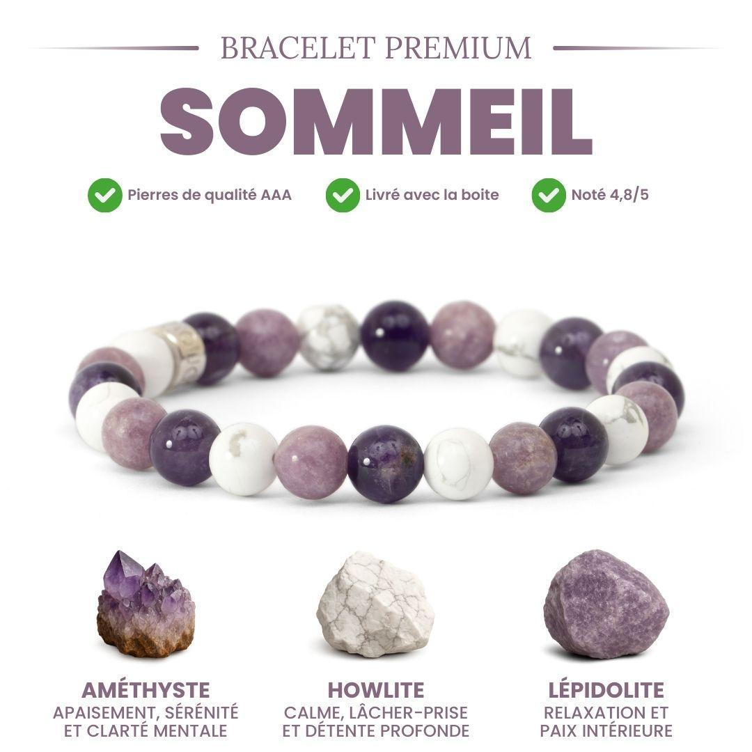 Bracelet en pierres naturelles avec perles d'améthyste et howlite