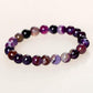 Bracelet en agate violette avec perles polies