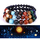 Bracelet système solaire avec pierres colorées représentant les planètes