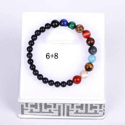 Vue d'ensemble du bracelet illustrant les planètes en pierres