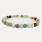 Bracelet en amazonite avec perles de 6mm sur fond blanc