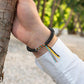 Perles gravées du mantra sur un bracelet tibétain élégant