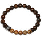 Bracelet en perles de bronzite et noix de coco, vue rapprochée