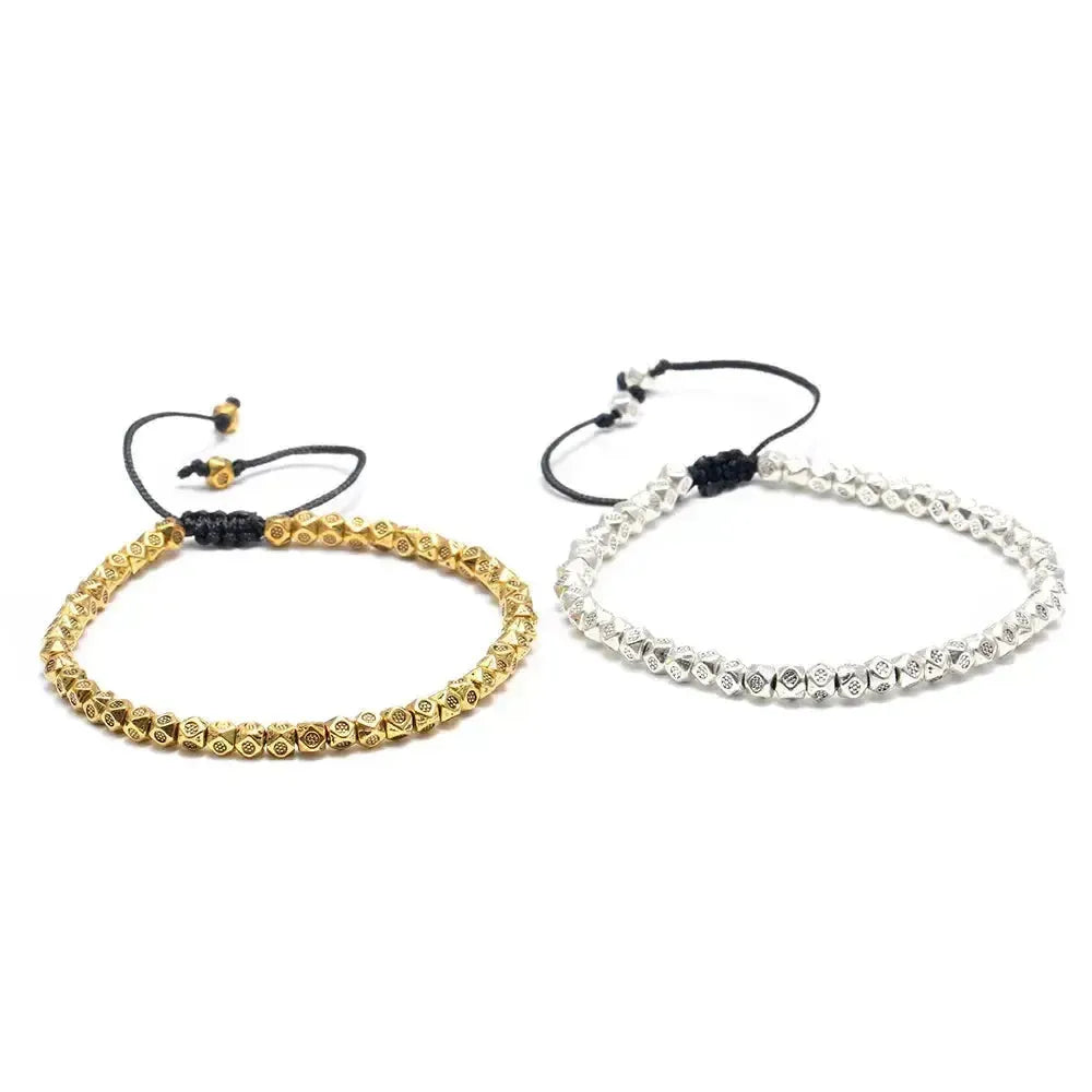 Bracelet tibétain en coton avec noeud de la chance